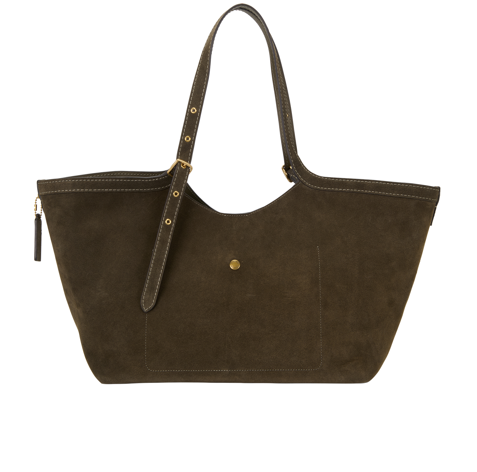 Gramercy Tote, &pound;275, Handbags, Green, Suede, Back view